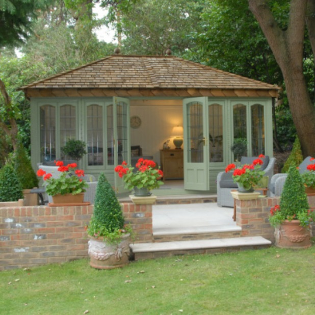 Large Hipped Roof Painted Ashton Summerhouse By Malvern