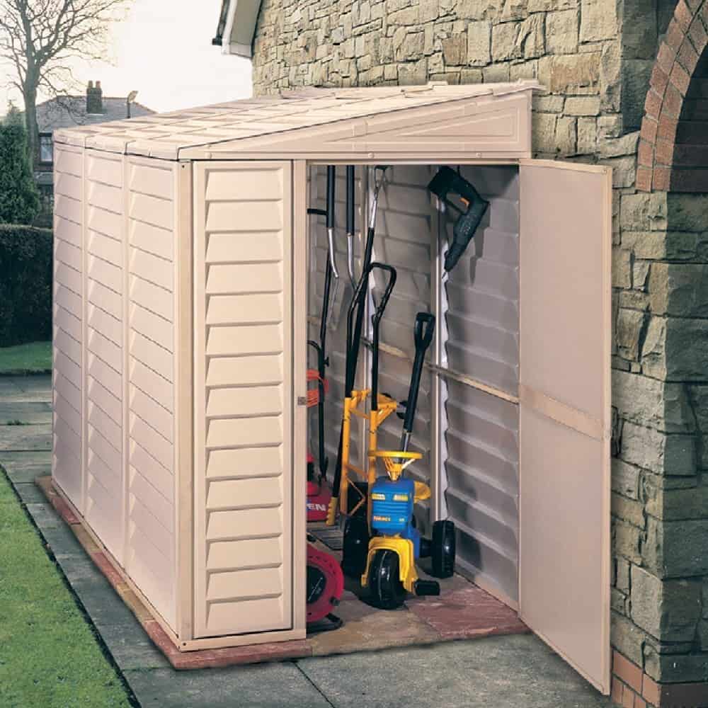 Lean to vinyl shed