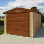 LidgetCompton Apex Concrete Garage Golden Oak Door & Fascias