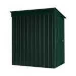 Lotus Lean to Solid Green Metal Shed High Side View