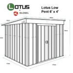 Lotus Low Pent Metal Shed Dimensions