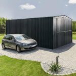 Lotus 10′ Wide Metal Garage Anthracite Grey