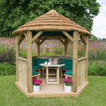 3m Forest Hexagonal Gazebo Thatched Roof
