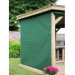 5.1m Forest Oval Gazebo Green Curtains