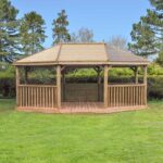 6m Forest Oval Gazebo Timber Roof