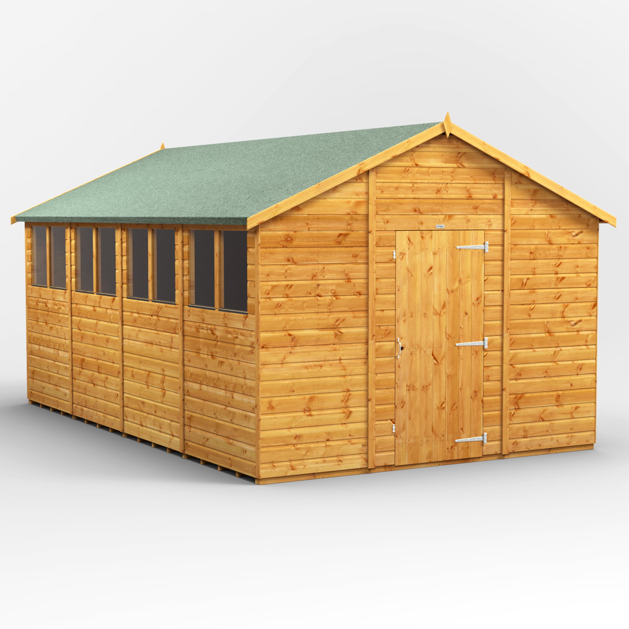 16 x 10 Power Apex Wooden Shed Single