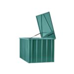 Lotus Metal Storage Box Green With Lid Open