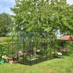 Halls Qube+ 8′ x 12′ black aluminium greenhouse