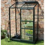 Halls wall garden 4 x 2 lean to greenhouse green