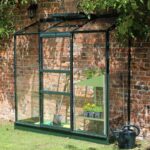 Halls wall garden green 6 x 2 lean to greenhouse