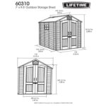 Lifetime 60310 7 x 9.5 plastic shed dimensions