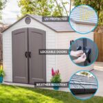 Lifetime 60075 8 x 15 plastic shed features