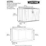 Lifetime 60296U Horizontal Plastic Shed Dimensions
