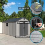 Lifetime 60305 8′ x 12’6” Plastic Shed Features