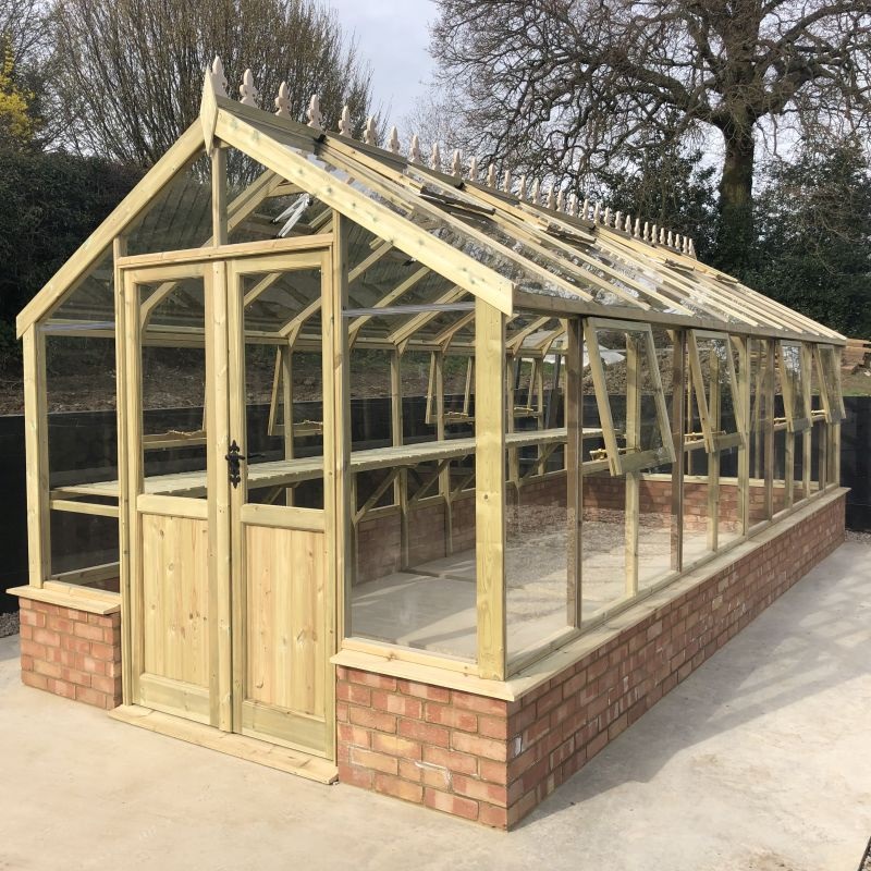 Clearview Hampshire Dwarf Wall Pressure Treated Greenhouse