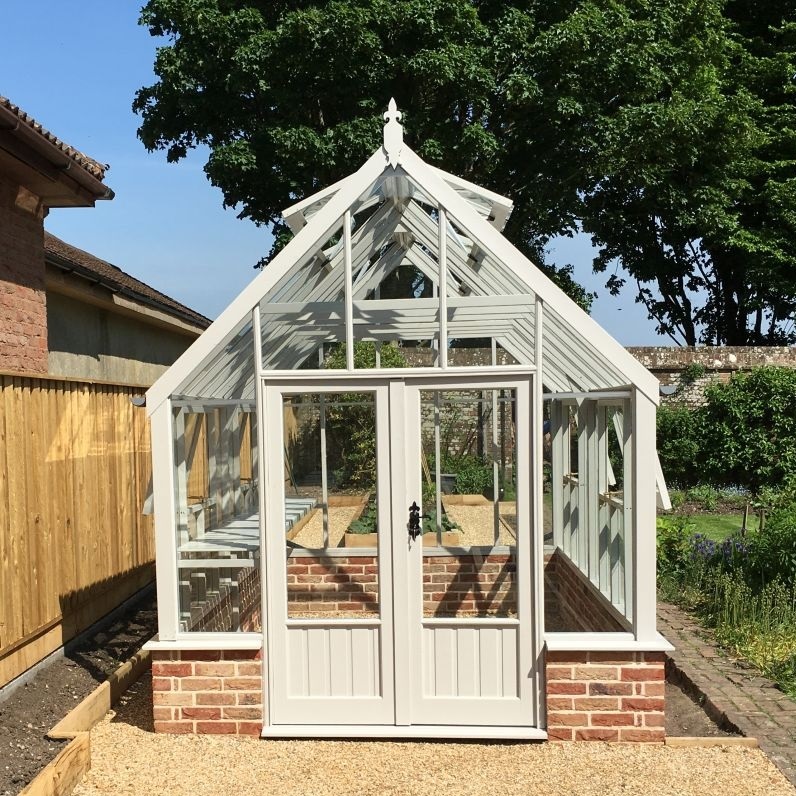 Clearview Pressure Treated Painted Greenhouse Buckingham Front Double Doors