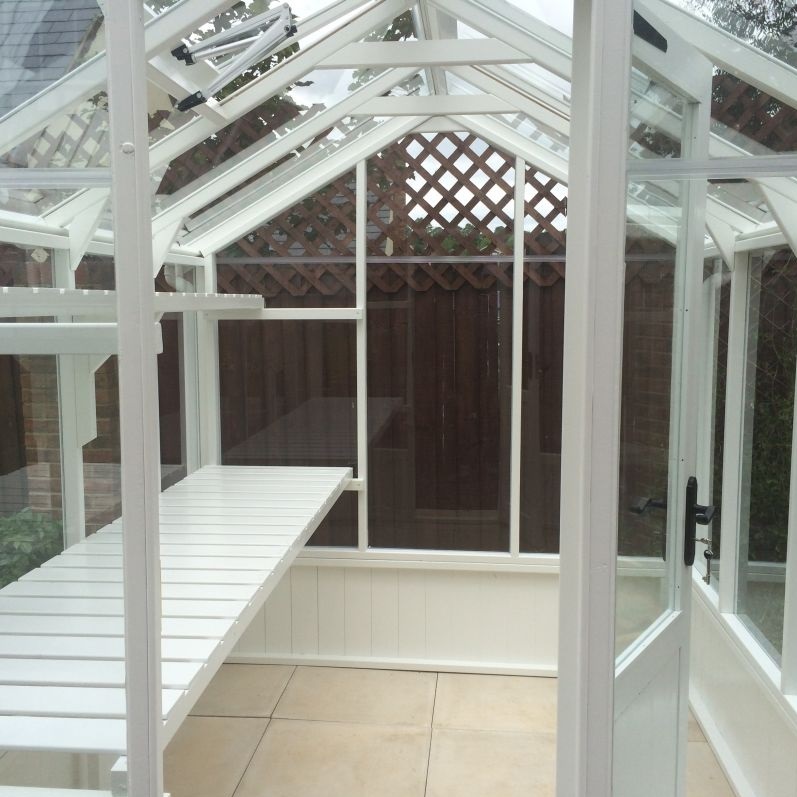 Clearview Wiltshire White Greenhouse Interior