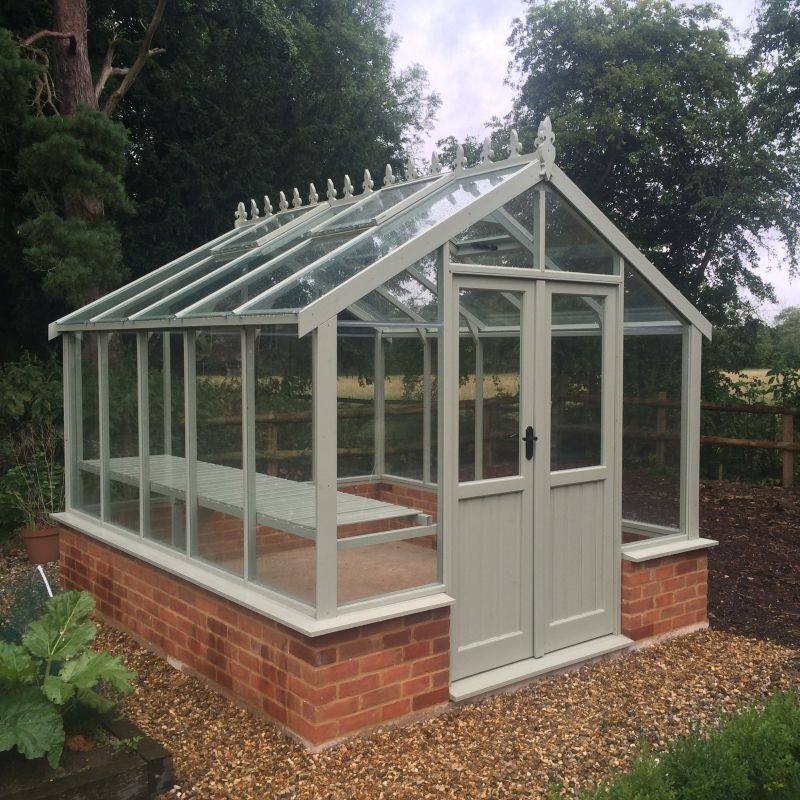 Painted Hampshire Dwarf Wall Greenhouse From Clearview Garden Buildings