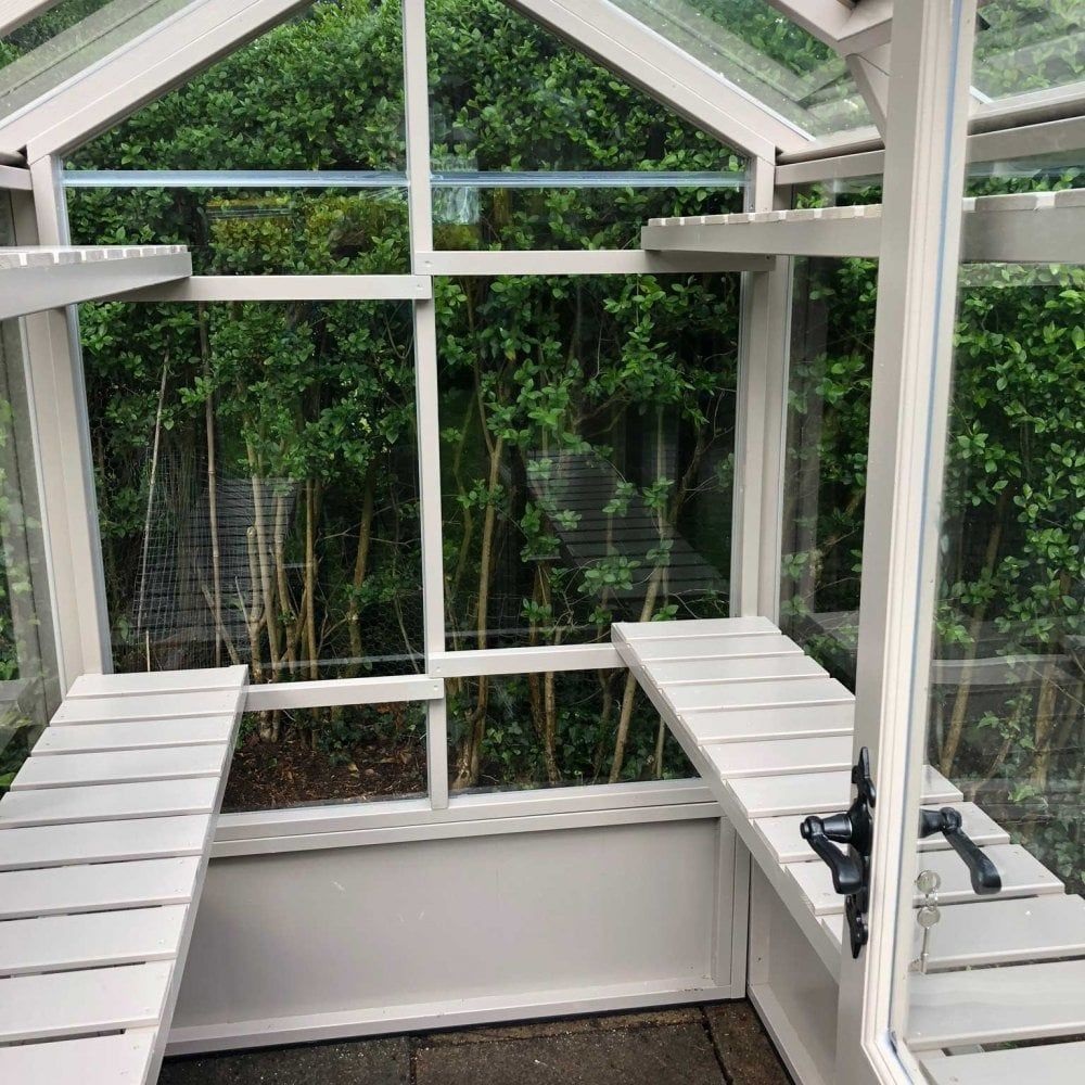Sussex 4 x 6 Wooden Greenhouse Interior By Clearview