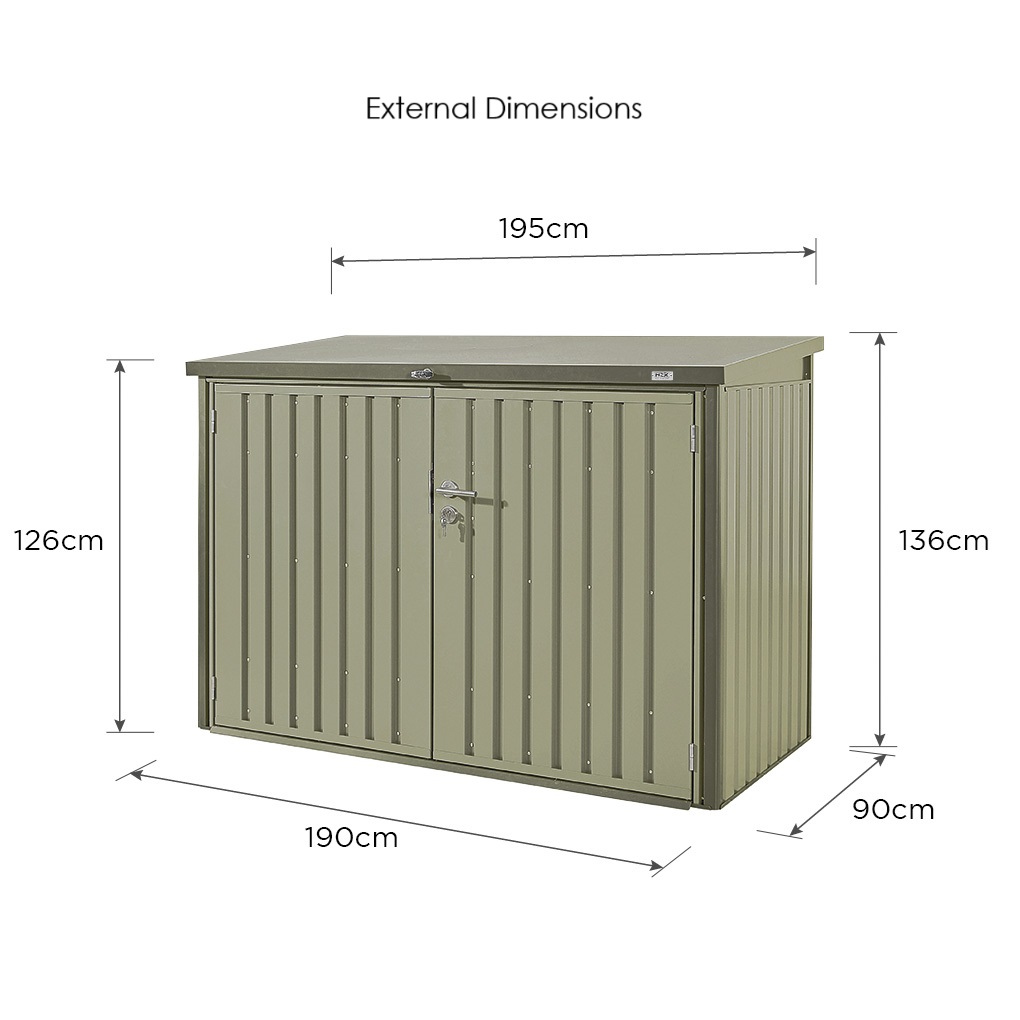 Hex Bromley Metal Shed External Dimensions