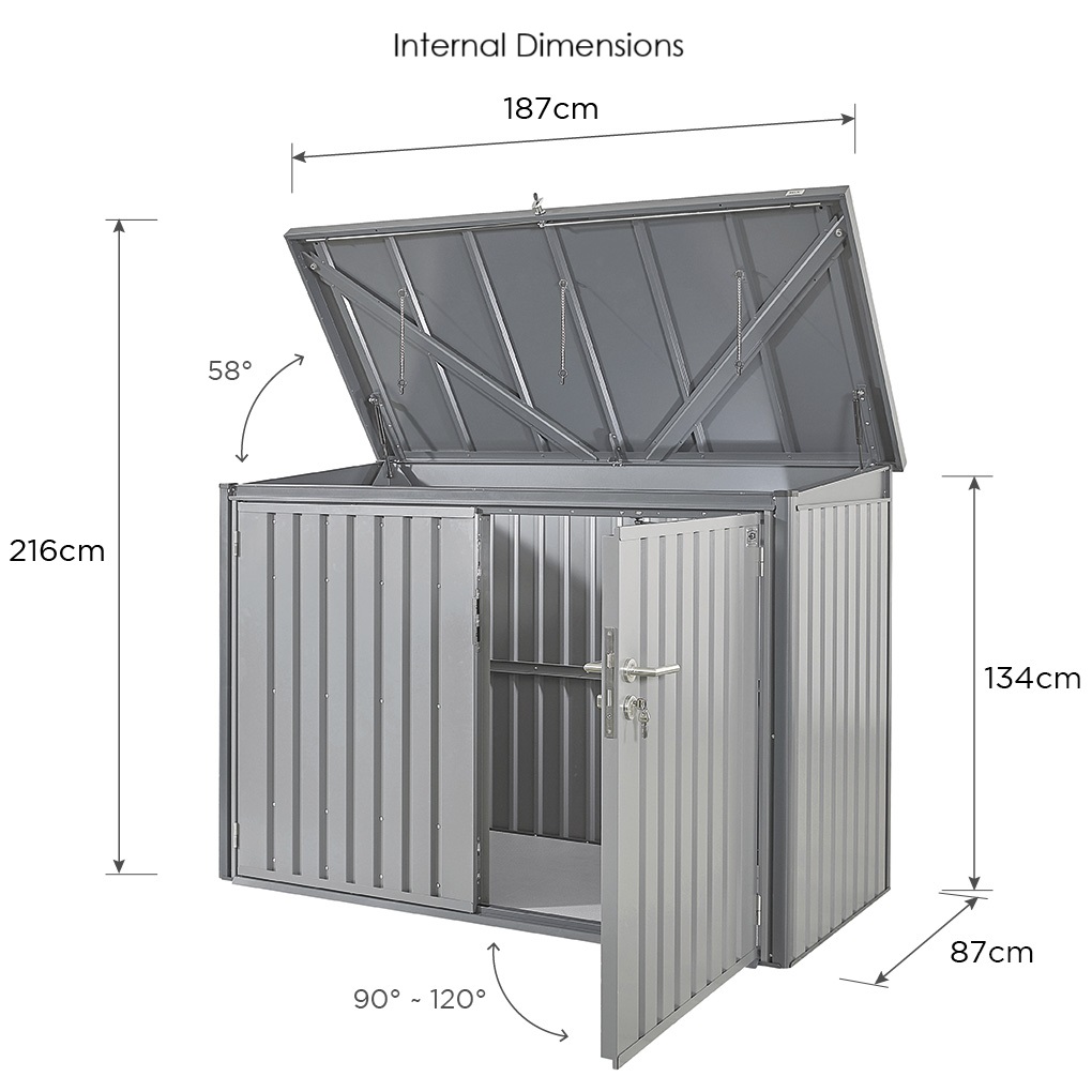 Hex Bromley Metal Shed Internal Dimensions