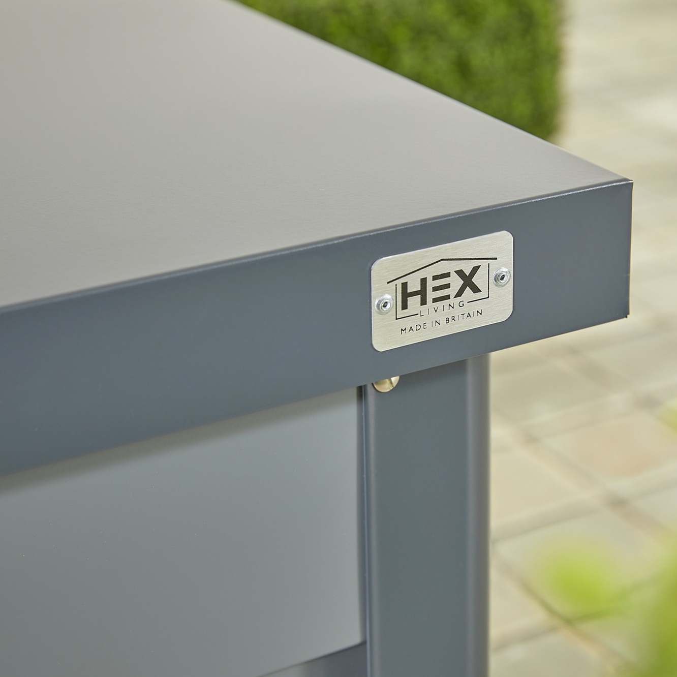 Hex Chartley Deck Box Metal Lid