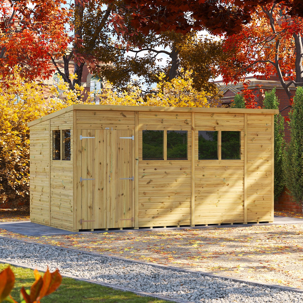 14 x 8 Premium Pent Tanalised Shed By Power